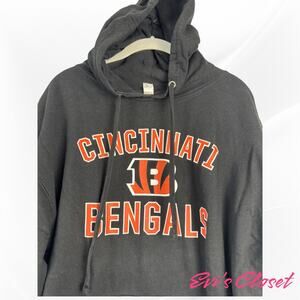 Cincinnati Bengals Fanatic Unisex Black Hoodie Black Pouch Pocket Size XL